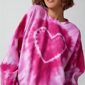 Pink Tie-Dye Heart Women's Top